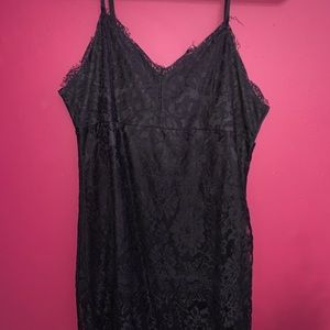 Mini black lace dress